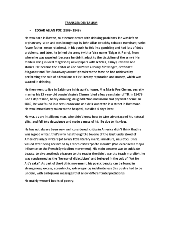 Miniatura del documento Norteamericana (parte 2) - Transcendentalism + Romanticism.pdf