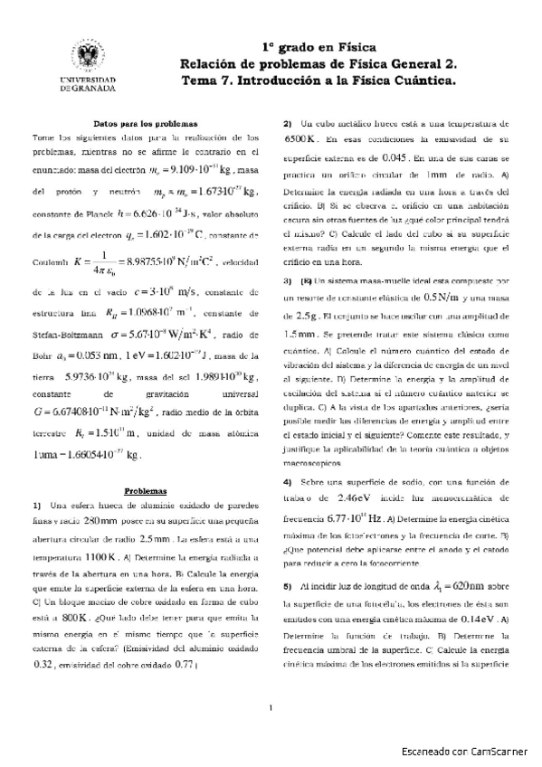 Miniatura del documento Relación 7 - Cuántica (explicados).pdf