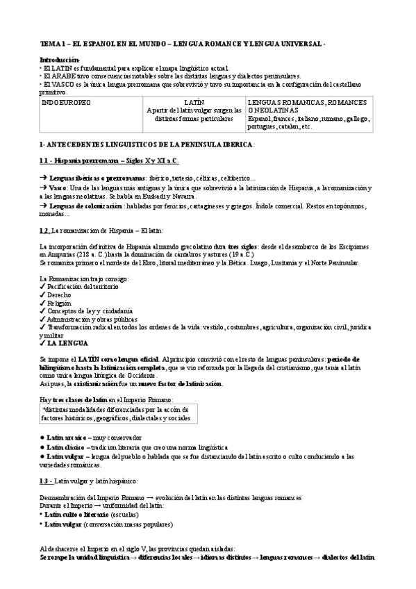 Miniatura del documento TEMA 1 EL ESPAÑOL EN EL MUNDO - LENGUA ROMANCE Y LENGUA UNIVERSAL PDF.pdf