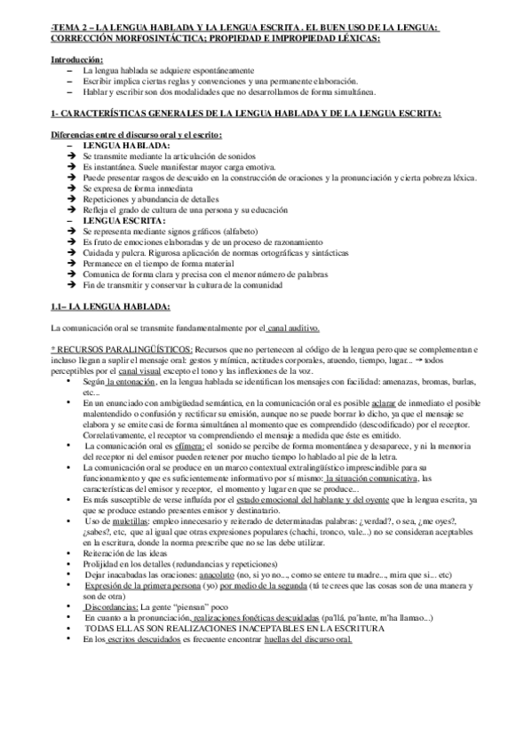 Miniatura del documento TEMA 2 LA LENGUA HABLADA Y LA LENGUA ESCRITA.odt