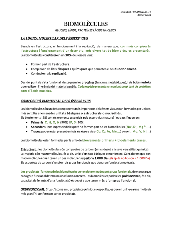Miniatura del documento Biologia Fonamental. Tema 1 RESUM - Biotecnologia.pdf