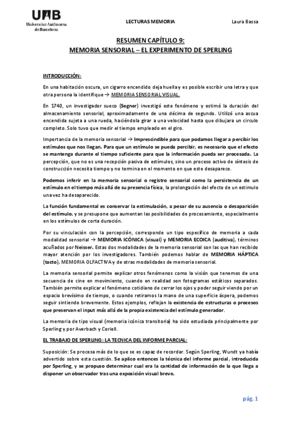 Miniatura del documento RESUMEN CAPÍTULO 9 - MEMORIA SENSORIAL (EXPERIMENTO SPERLING).pdf
