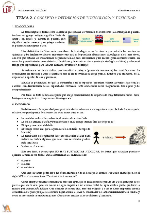 Miniatura del documento TEMA 2 CONCEPTO Y DEFINICIÓN DE TOXICOLOGÍA Y TOXICIDAD.pdf