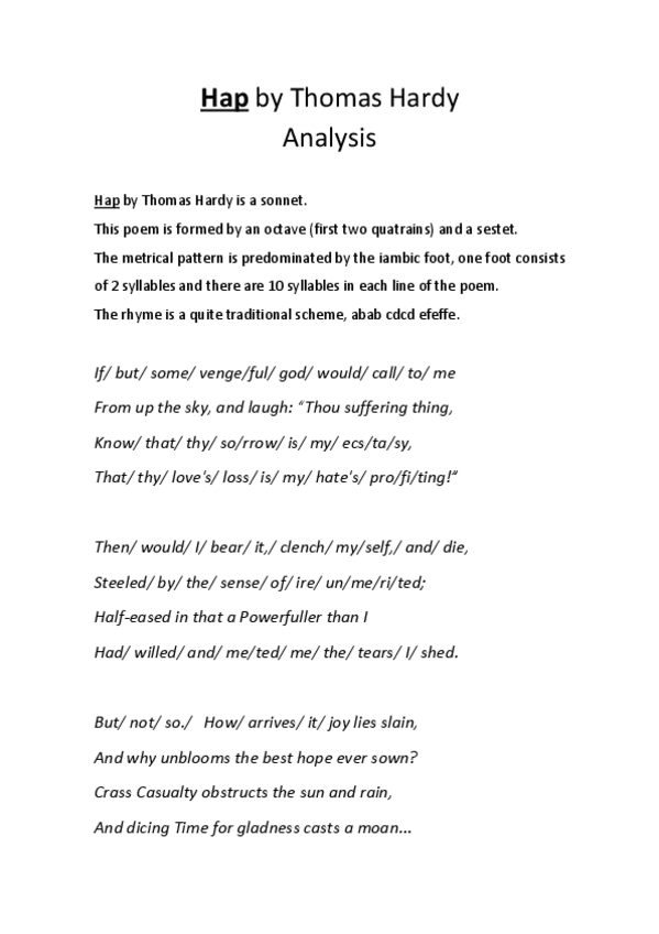 Miniatura del documento Hap by Thomas Hardy Analysis.pdf