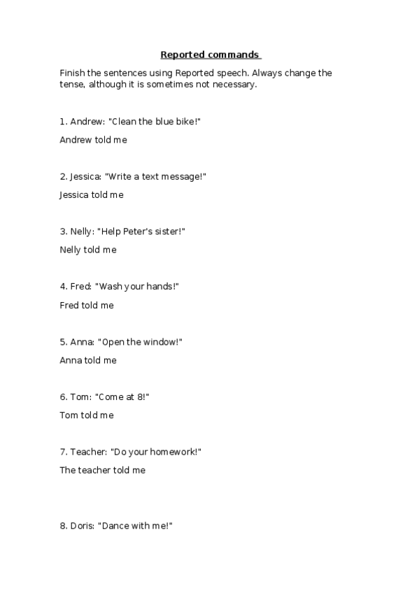 Miniatura del documento Reported commands.docx