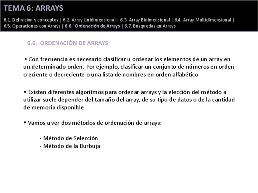 Miniatura del documento Tema-6-ARRAYS-ORDENACION-Y-BUSQUEDA.pdf