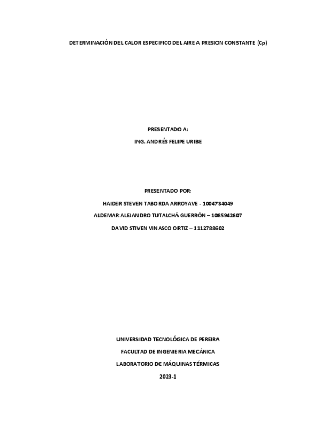 Miniatura del documento INFORME-1-MT-DETERMINACION-DEL-CALOR-ESPECIFICO-DEL-AIRE-A-PRESION-CONSTANTE-Cp.pdf