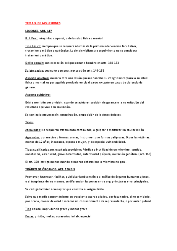 Miniatura del documento RESUMEN TEMA 3. DE LAS LESIONES.pdf