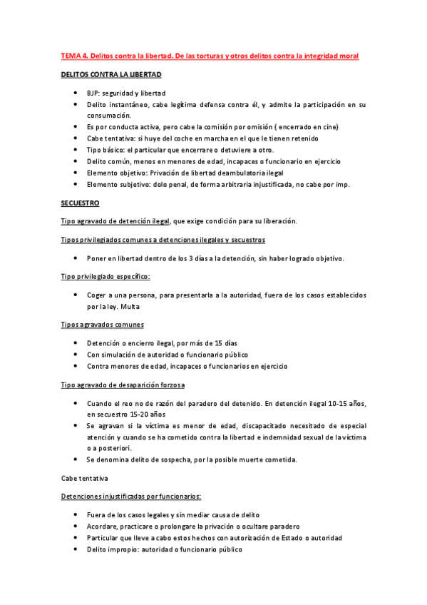 Miniatura del documento RESUMEN TEMA 4.  Delitos contra la libertad. De las torturas y otros delitos contra la integridad moral.pdf