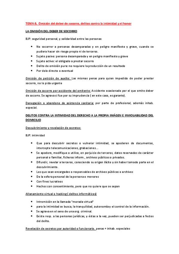 Miniatura del documento RESUMEN TEMA 6.  Omisión del deber de socorro- delitos contra la intimidad y el honor.pdf