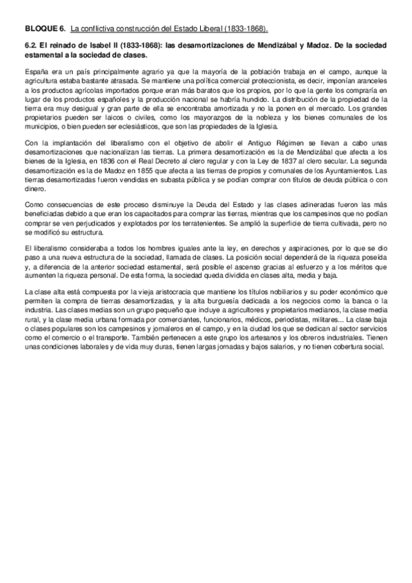 Miniatura del documento 6.2. El reinado de Isabel II (1833-1868)_Las desamortizaciones de Mendizábal y Madoz. De la sociedad estamental a la sociedad de clases..pdf
