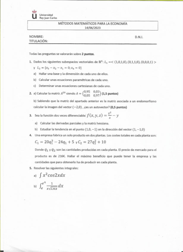 Miniatura del documento Solucionario Examen Final Junio 23 metodos matematicos para la economia i.pdf