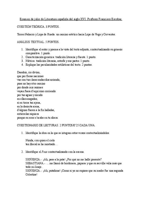 Miniatura del documento Examen de julio de Literatura española del siglo XVI.pdf