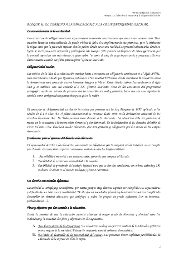 Miniatura del documento Bloque II - El derecho a la Educación y a la obligatoriedad escolar.docx