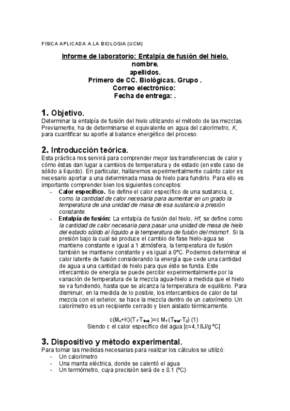 Miniatura del documento informe practica 14 Entalpía de fusión del hielo.pdf