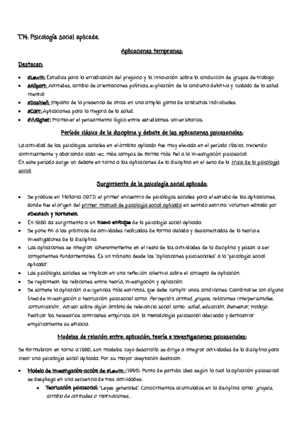 Miniatura del documento T.14. Psicología social aplicada. Apuntes propios.pdf