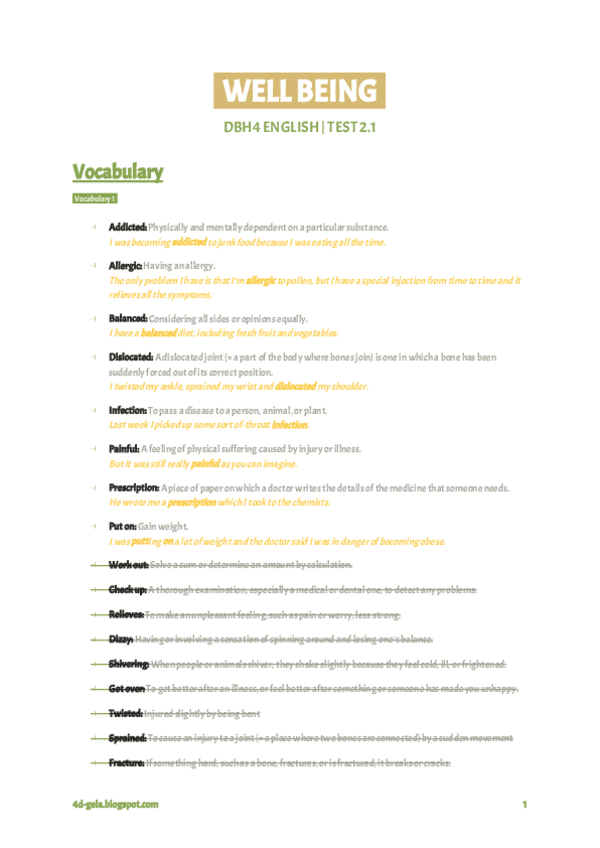 Miniatura del documento English Test - 2.1 Well being.pdf