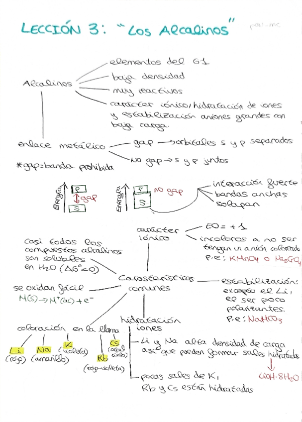 Miniatura del documento Esquema Lección 3: Alcalinos.pdf