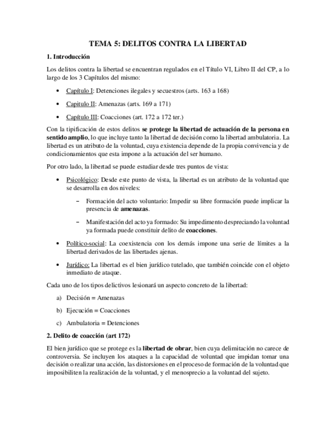 Miniatura del documento Tema 5. Delitos contra la libertad.pdf