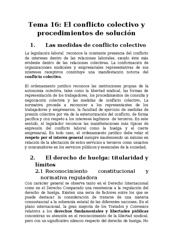 Miniatura del documento Tema 16 El conflicto colectivo y procedimientos de solución.docx