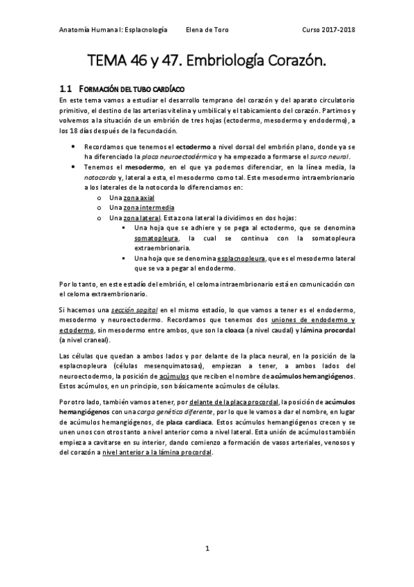 Miniatura del documento TEMA 46 y 47. Embriología del corazón..pdf