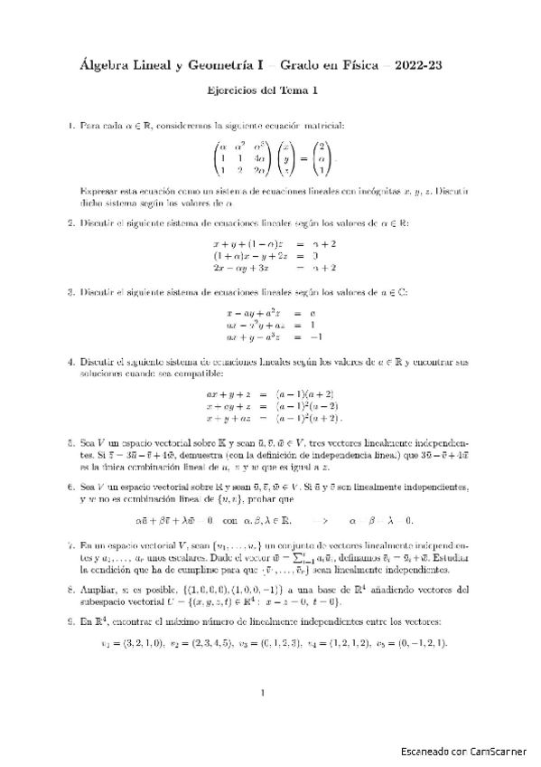 Miniatura del documento Relación 1 - Espacios vectoriales (explicados).pdf