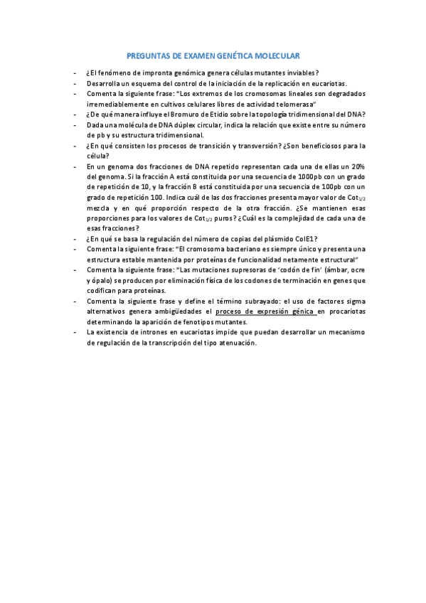 Miniatura del documento PREGUNTAS DE EXAMEN GENÉTICA MOLECULAR.pdf