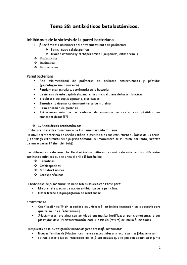 Miniatura del documento T38. Antibióticos Betalactámicos..pdf