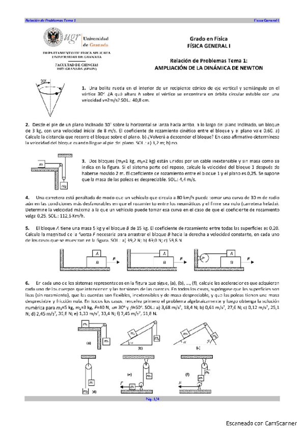 Miniatura del documento Relación 1 - Dinámica (explicados).pdf