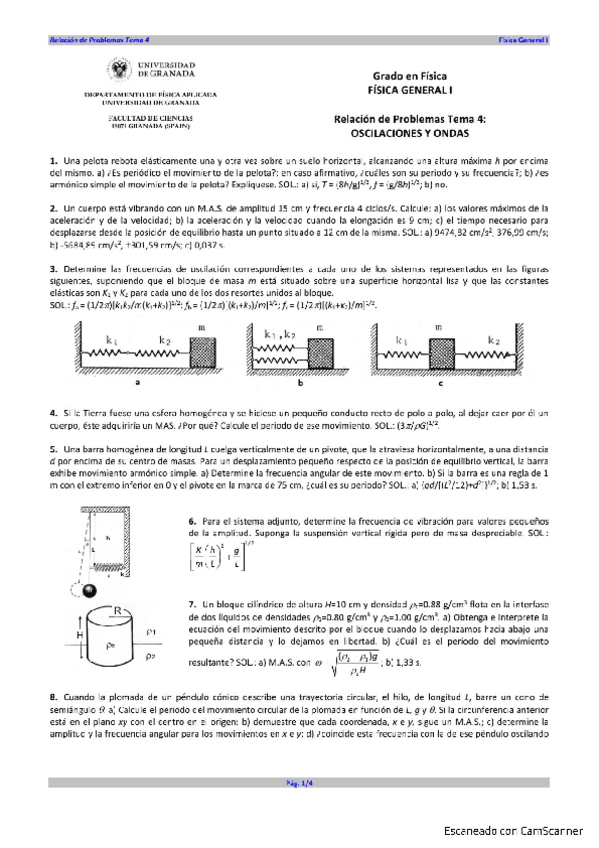 Miniatura del documento Relación 4 - Oscilaciones y ondas (explicados).pdf
