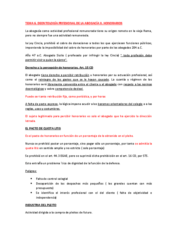 Miniatura del documento TEMA 6. DEONTOLOGÍA PROFESIONAL DE LA ABOGACÍA II. LOS HONORARIOS.pdf