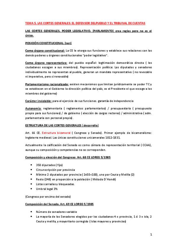 Miniatura del documento TEMA 5. LAS CORTES GENERALES. EL DEFENSOR DEL PUEBLO Y EL TRIBUNAL DE CUENTAS.pdf
