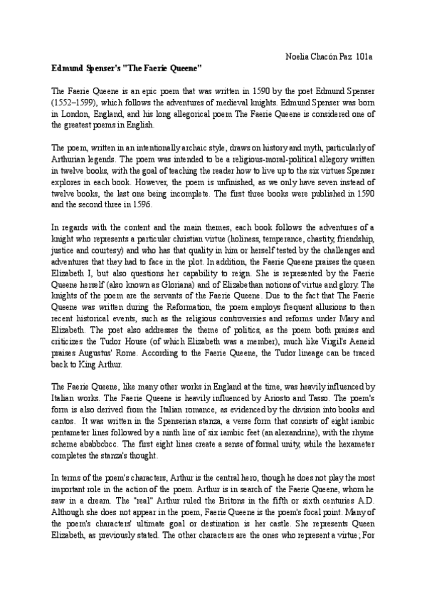 Miniatura del documento Short-essay-Edmund-Spensers-The-Faerie-Queene.pdf