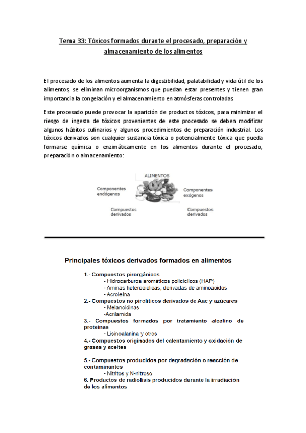 Miniatura del documento Tema 33. Tóxicos formados durante el procesado- preparación y almacenamiento.pdf