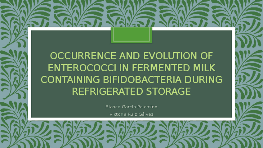Miniatura del documento MICRO SEPARATAS ENTEROCOCCI MILK FERMENTED.pptx