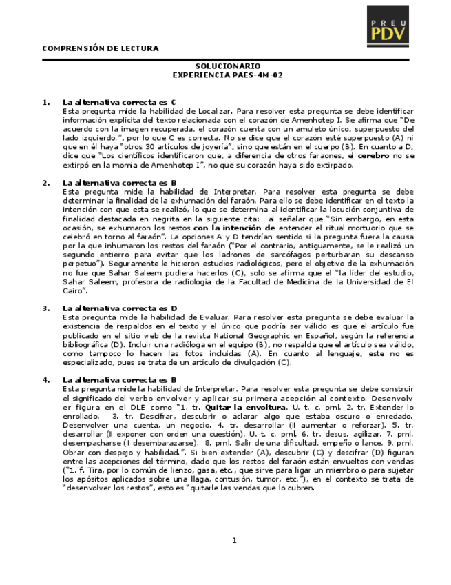 Miniatura del documento Solucionario Ensayo PAES PDV 2da Experiencia Competencia Lectora 2023.pdf