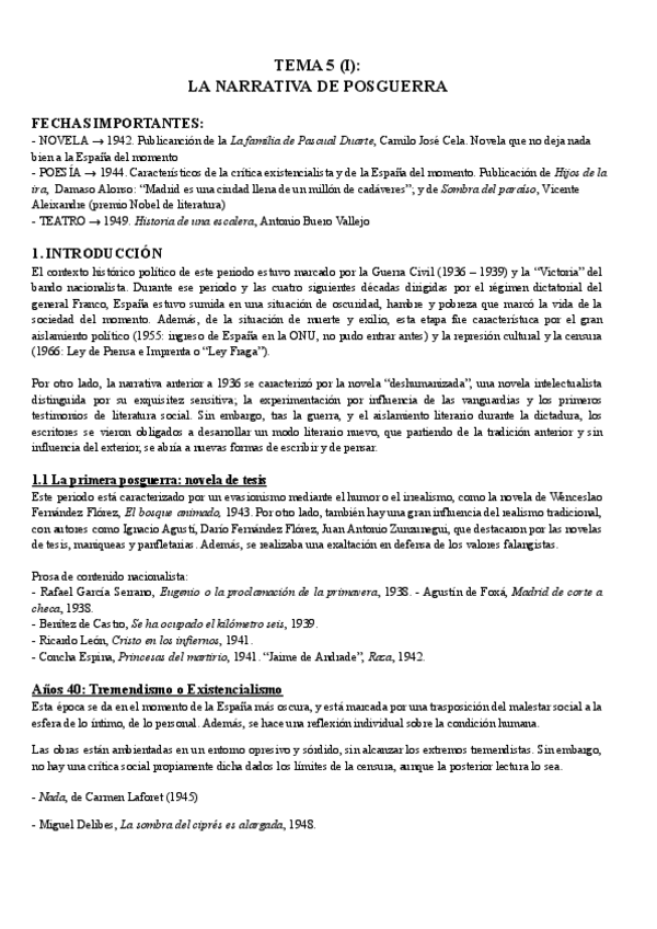 Miniatura del documento Tema 5 (I): La narrativa de posguerra.pdf