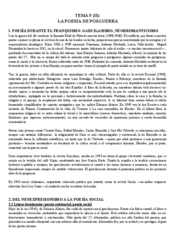 Miniatura del documento Tema 5 (II): La poesía de posguerra.pdf