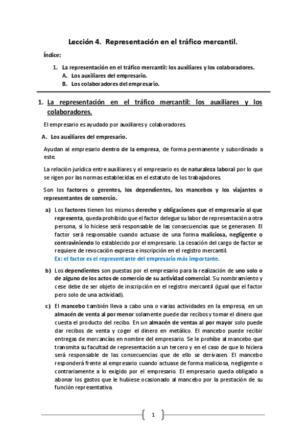 Miniatura del documento Lección 4. Representación en el tráfico mercantil.pdf