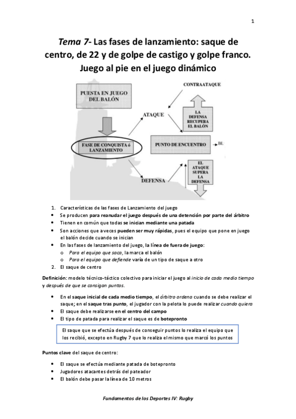 Miniatura del documento Tema 7- Las fases de lanzamiento. Juego al pie en el juego dinámico.pdf