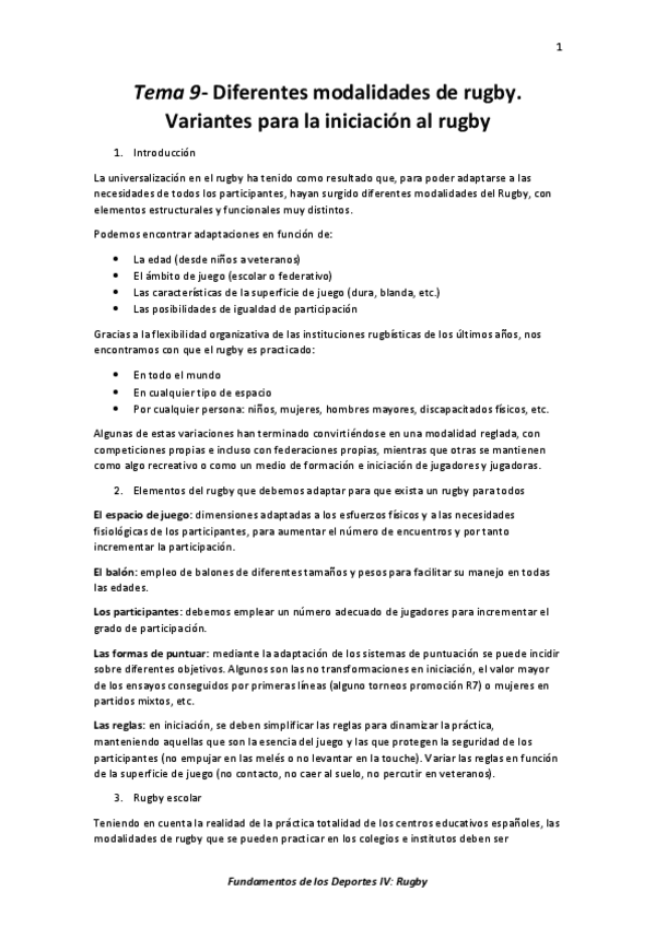Miniatura del documento Tema 9- Diferentes modalidades de rugby. Variantes para la iniciación al rugby.pdf