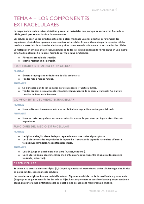 Miniatura del documento TEMA 4 - COMPONENTES EXTRACELULARES.pdf