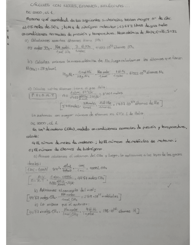 Miniatura del documento Cálculos con moles, gramos, moléculas resueltas.pdf
