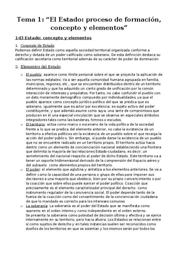 Miniatura del documento Tema 1. El Estado. 1. Proceso de formación. 2 Concepto y elementos.docx