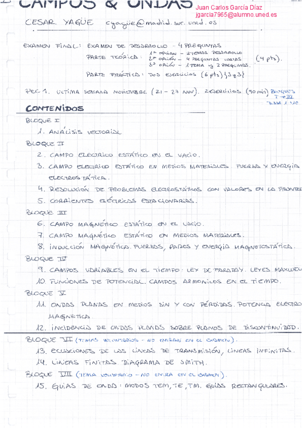 Miniatura del documento Resumen General y Ejercicios - Campos y Ondas.pdf