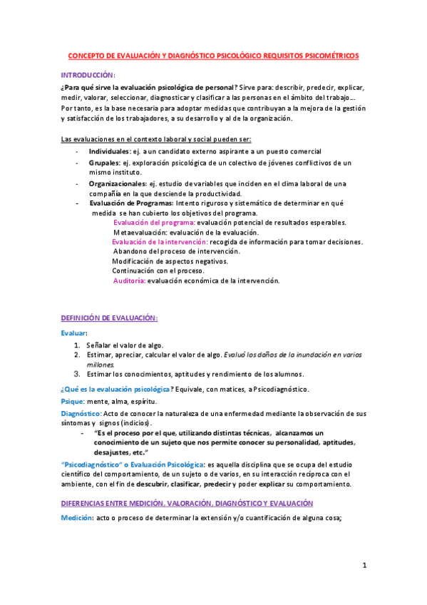 Miniatura del documento Tema 0. Concepto de evaluación y diagnóstico psicológico. Requisitos psicométricos..pdf