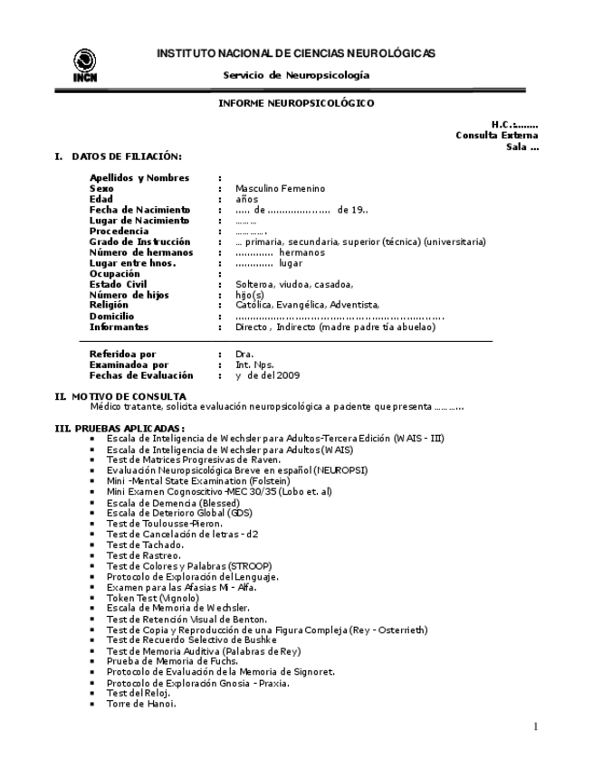 Miniatura del documento MODELO INFORME NEUROPSICOLÓGICO ADULTOS.pdf