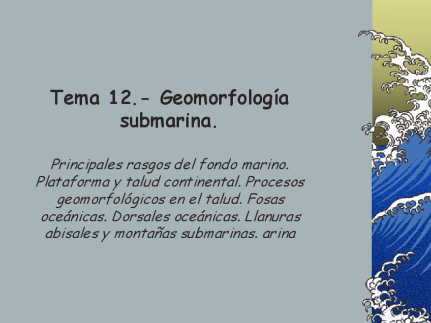 Miniatura del documento Tema 12.- Geomorfologia submarina.pdf
