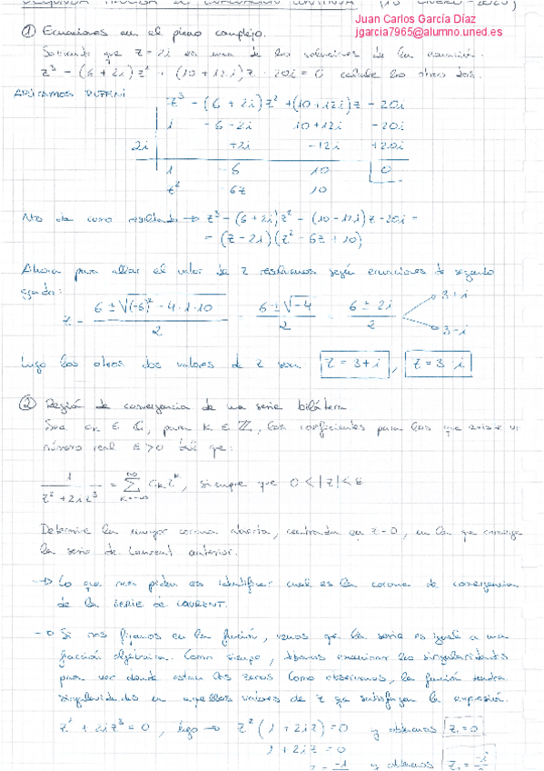 Miniatura del documento PEC2 y Soluciones 2023 - Funciones de variable compleja.pdf