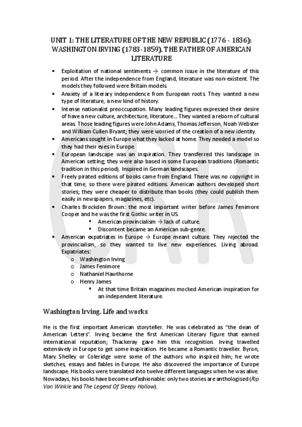 Miniatura del documento Literatura Norteamericana Siglo XIX - Apuntes curso 2017-2018.pdf